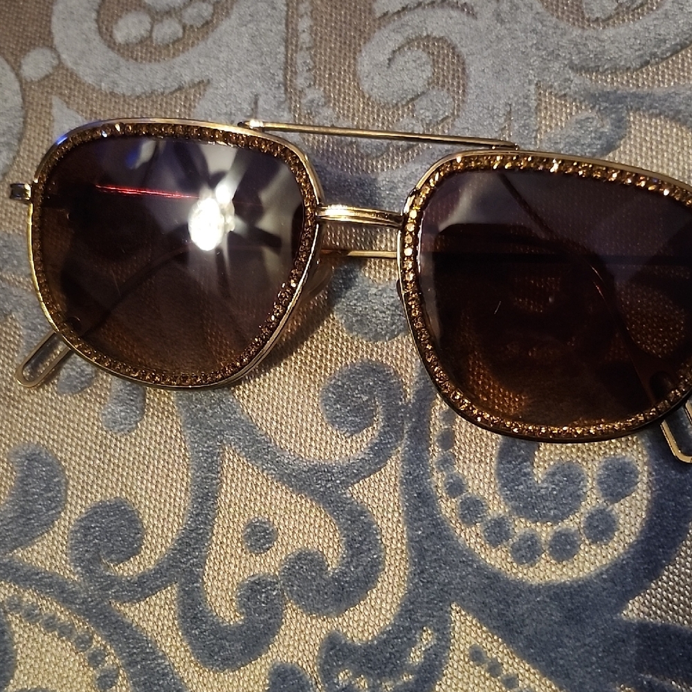 Gold Frame Brown Lens Men's Sunglasses Brand New